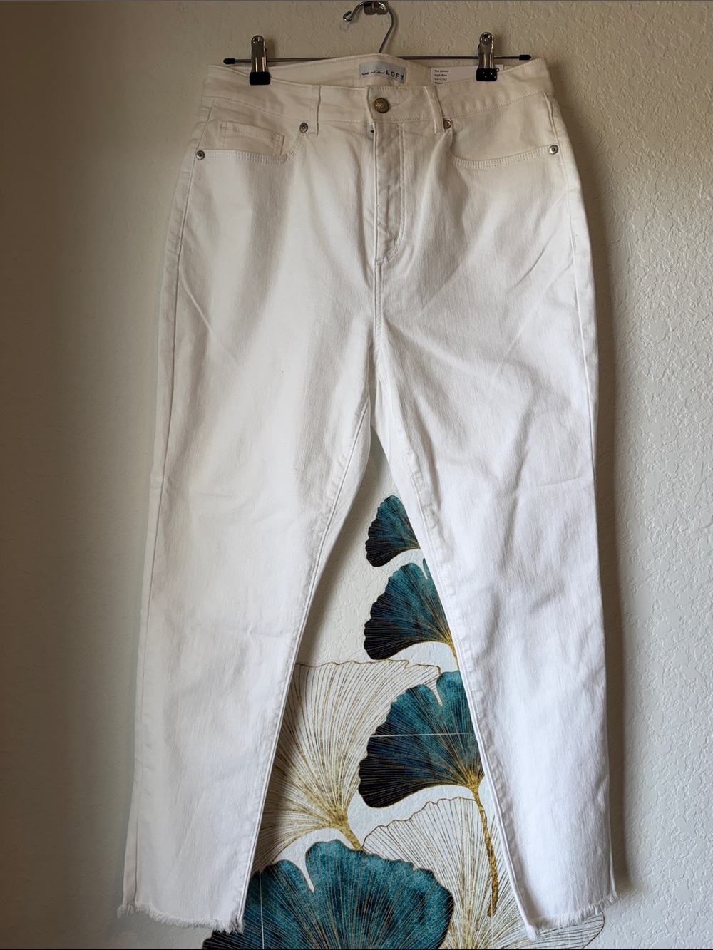 LOFT White High Rise Skinny Jeans